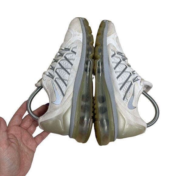 Nike Air Max 2015 Flyknit Racer Running Sneakers White Silver 705457 6.5Y, W8 - Picture 5 of 7